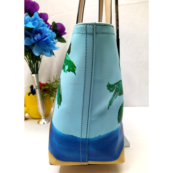 Kate Spade Francis I Need A Vacation Multicolor Double Handle Tote Bag - Picture 3 of 15